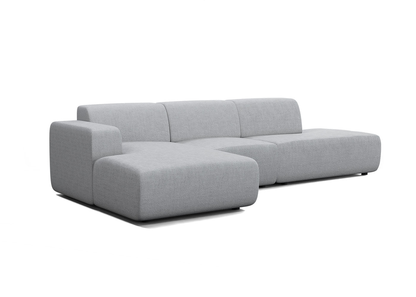 Manouk Harmony loungebank in grijs met ottomaan - Links